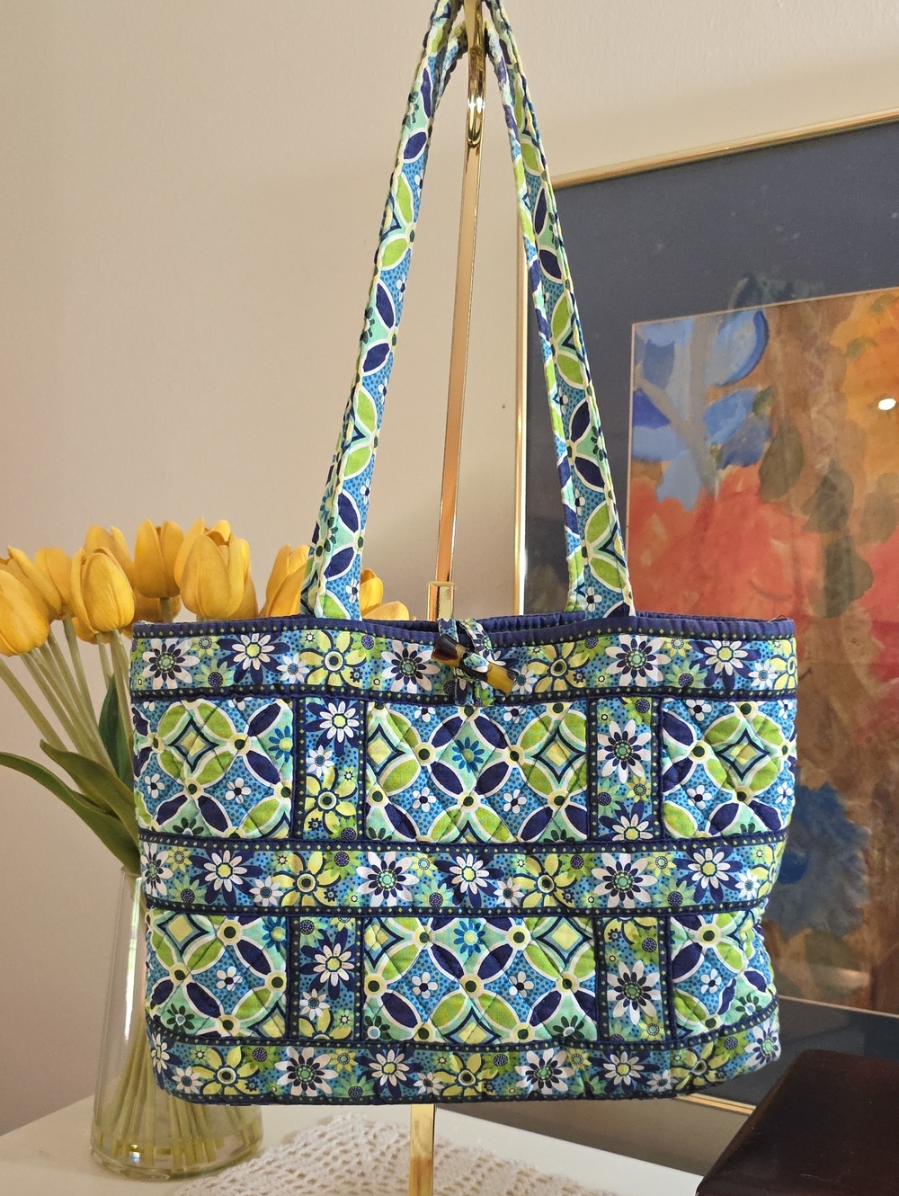 Vera Bradley Daisy Daisy Quilted Tote Bag